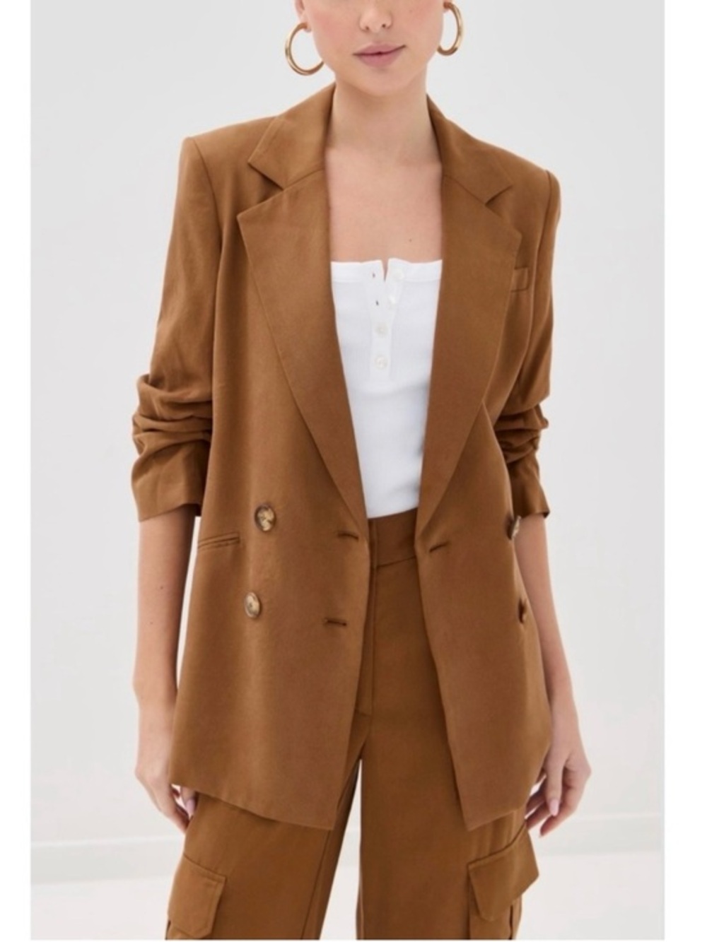 Veronica Beard Rupert Double-Breasted Blazer in Whiskey Size 6